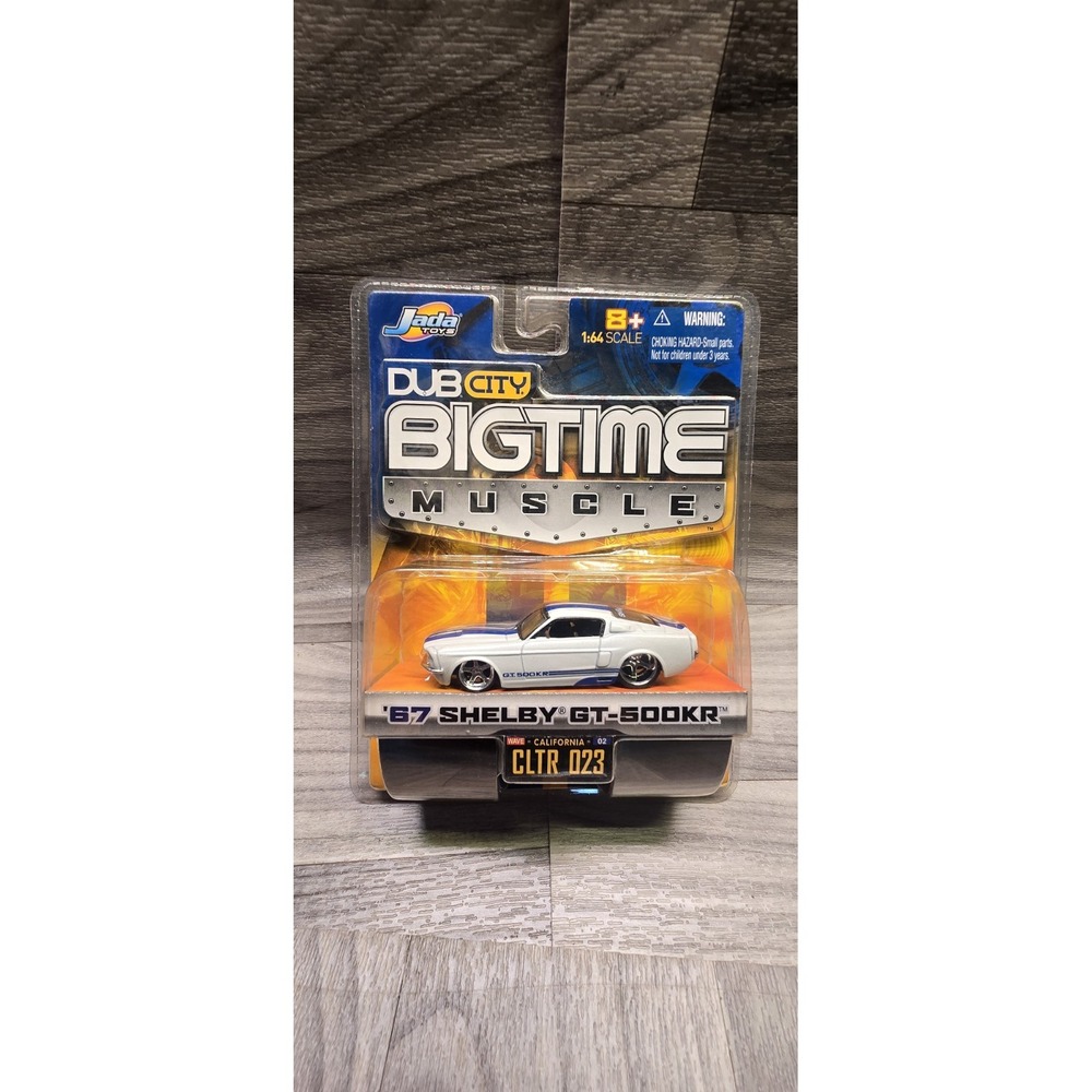 DUB CITY BIG TIME MUSCLE 1967 MUSTANG SHELBY GT-500KR WHITE 1:64 DIECAST Car